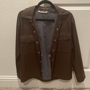 Samsoe Samsoe Shereen faux leather shacket